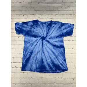 Kids Tie Dye Gildan Blue T-Shirt Medium